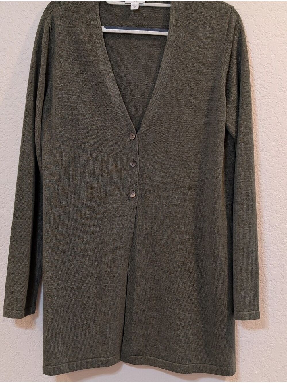 J. Jill  Olive Green Long Sleeve V-Neck Cardigan ,Size Small